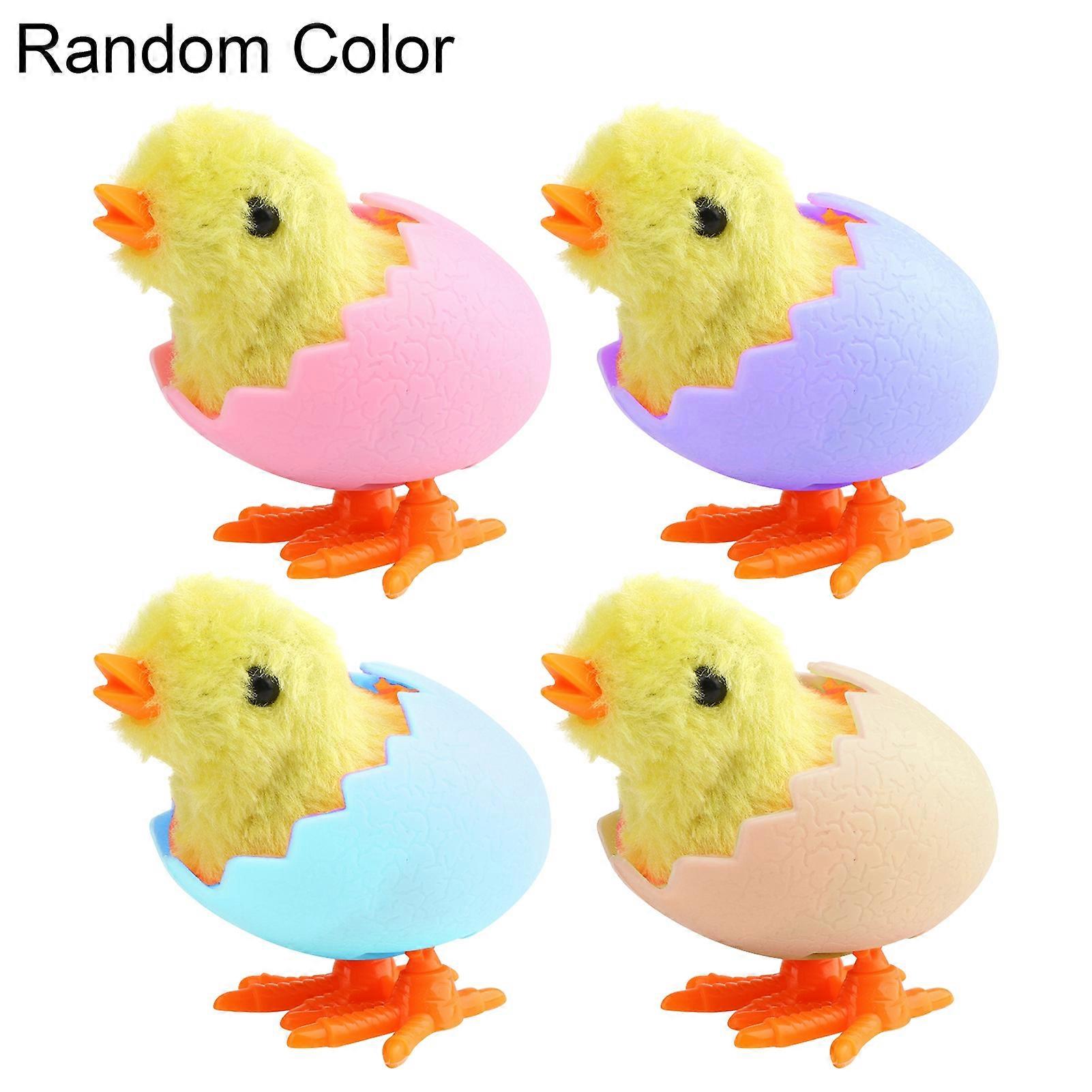Clockwork Chicks Fluffy Vivid Appearance Decoration Wind-up Jumping Toys Plush Chicks for Kids KAESI