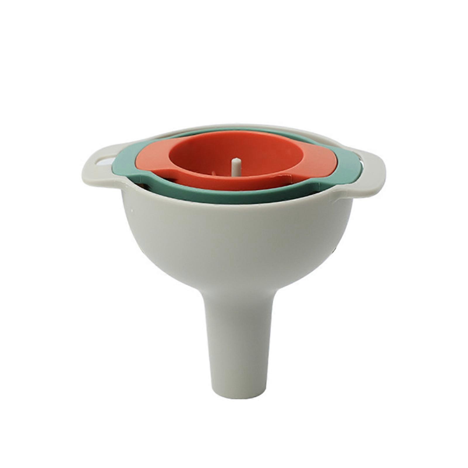 1 Set 3-in-1 Kitchen Funnel Set Multifunctional Space-Saving Design Funnels for Easy Storage Beautiful Decorations KAESI