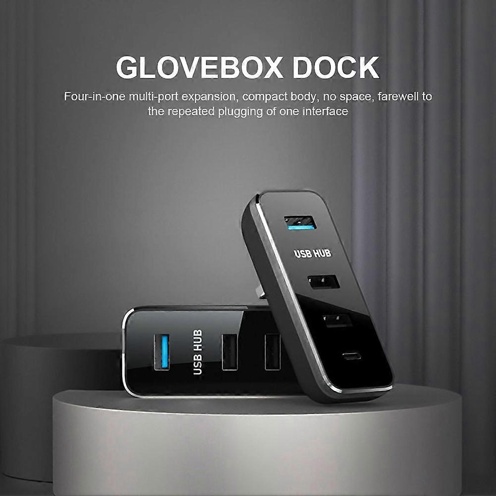 per Tesla Model/3 12V USB Extender ABS PC HUB Testa di conversione 1500mA Adattatore Splitter Estensione Accessori per auto di bordo