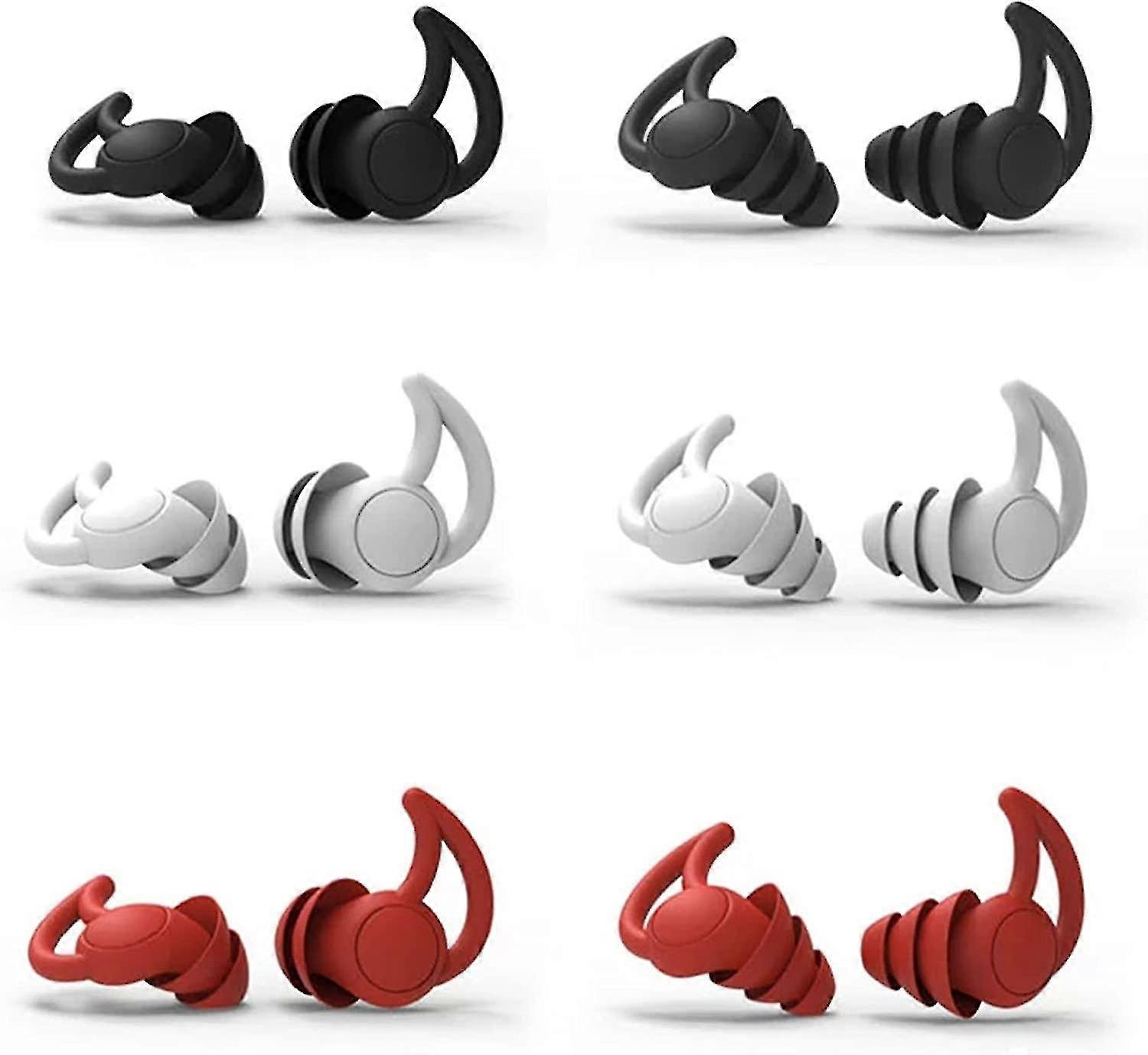 3 Pairs Ear Plugs For Sleeping Soft Reusable Silicone Earplugs, Soft Silicone