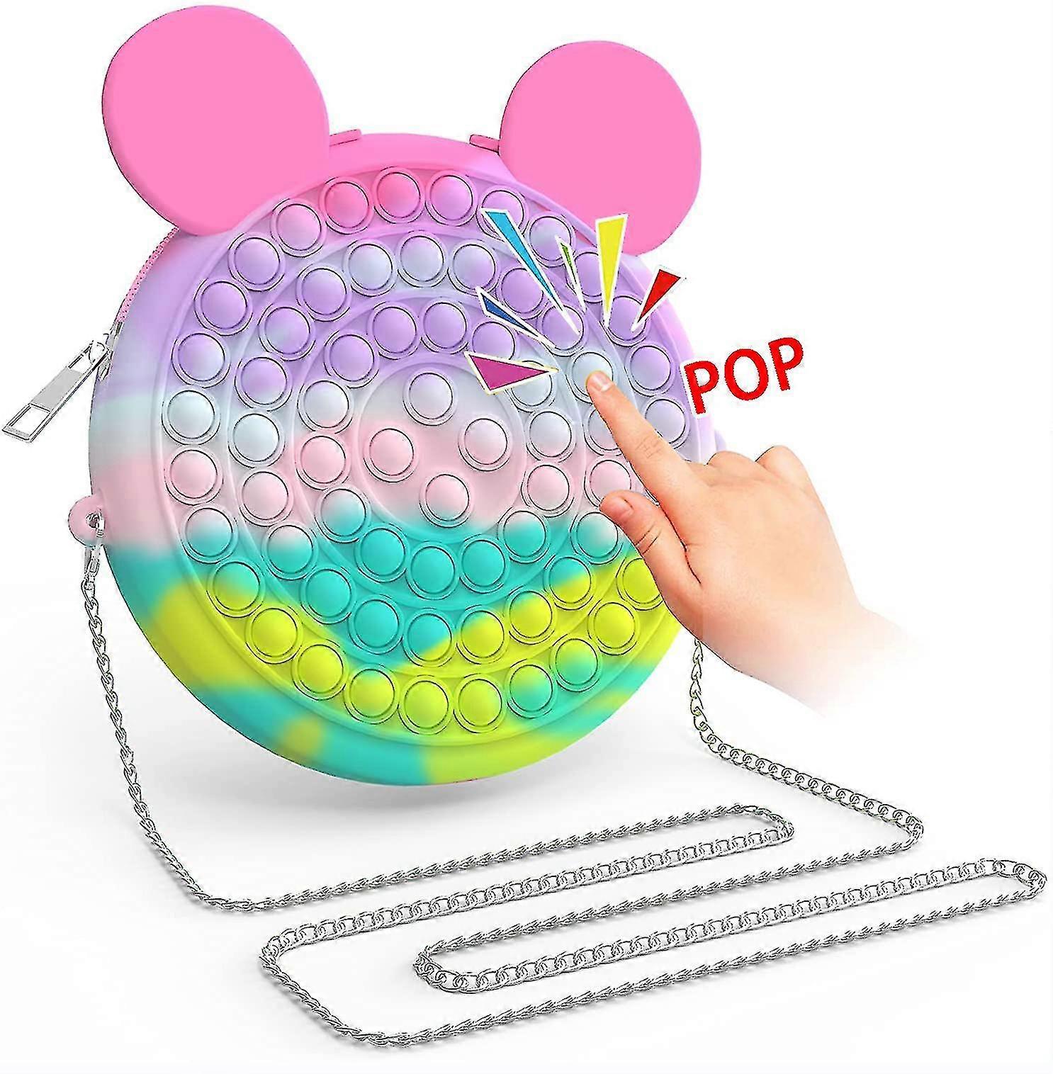 ショルダーバッグかわいいメッセンジャーバッグプッシュポップバブルシンプルなディンプル感覚玩具小銭入れジッパー付きショルダーストラップ付きレディース