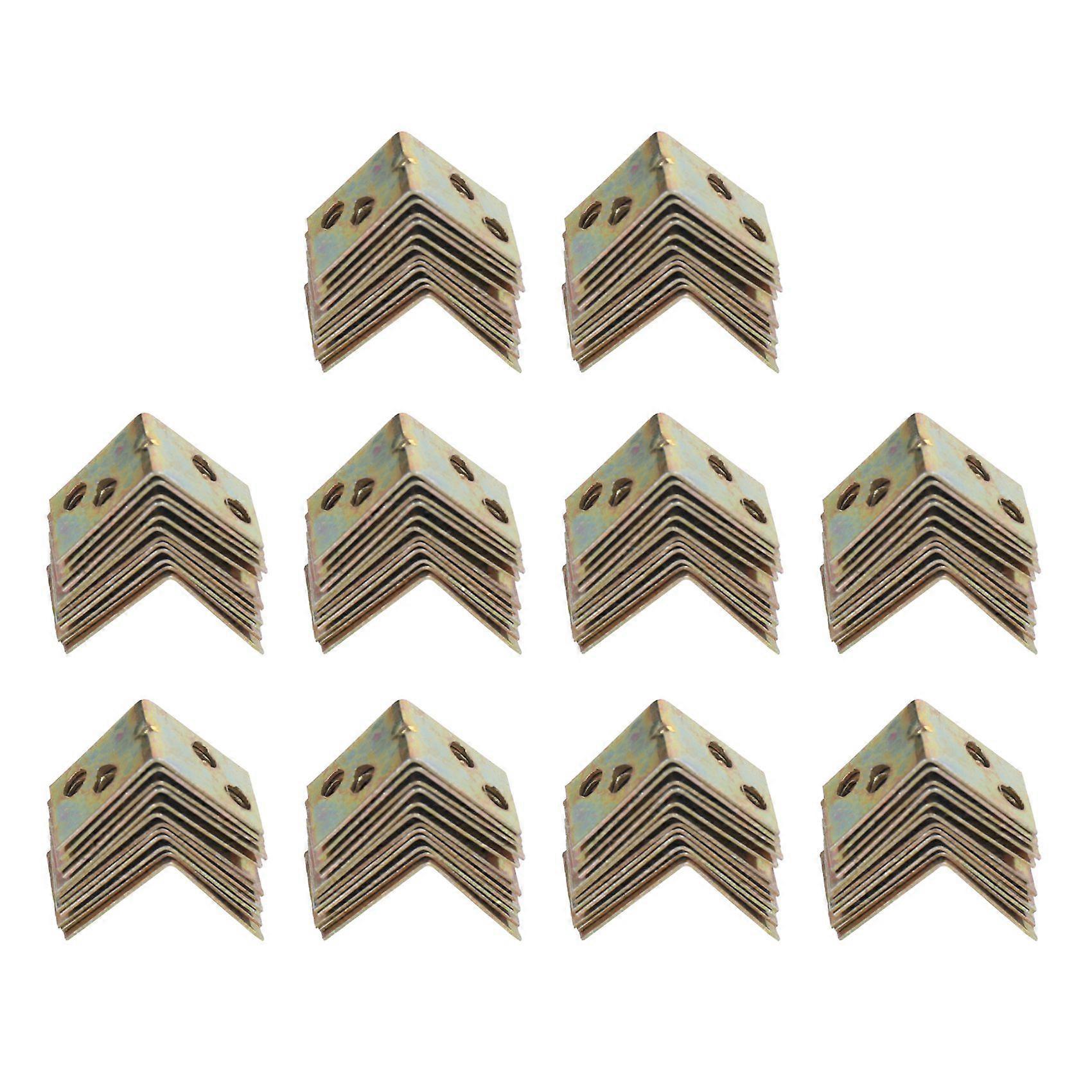 Metal Shelf Support 90 Degree Right Angle Bracket 120Pcs Brass Tone
