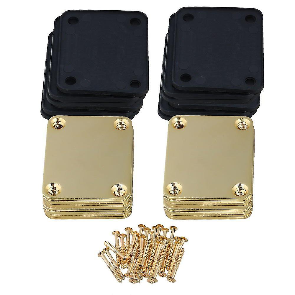 Guitar Fittings Parts 20 Set Of Gold Neck Plate For Guitar 4 Hole Style