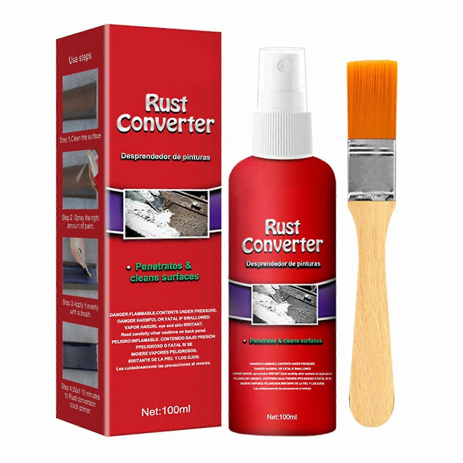 Rust Converter Spray With Brush Rust Prevention Penetrates & Cleans Surfaces