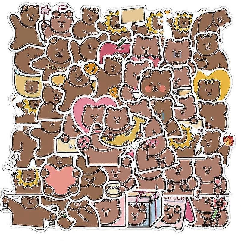 EVAGO 50 Pcs Lovely Brown Bear Graffiti Stickers