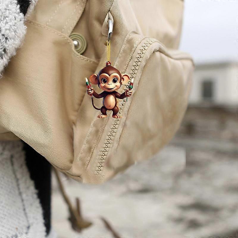 GaiBoSi2024 Christmas Monkey Advent Calendar 24 Days Advent Calendars Christmas Countdown Calendar 2D Monkey Pendant 24 Toys Calendar