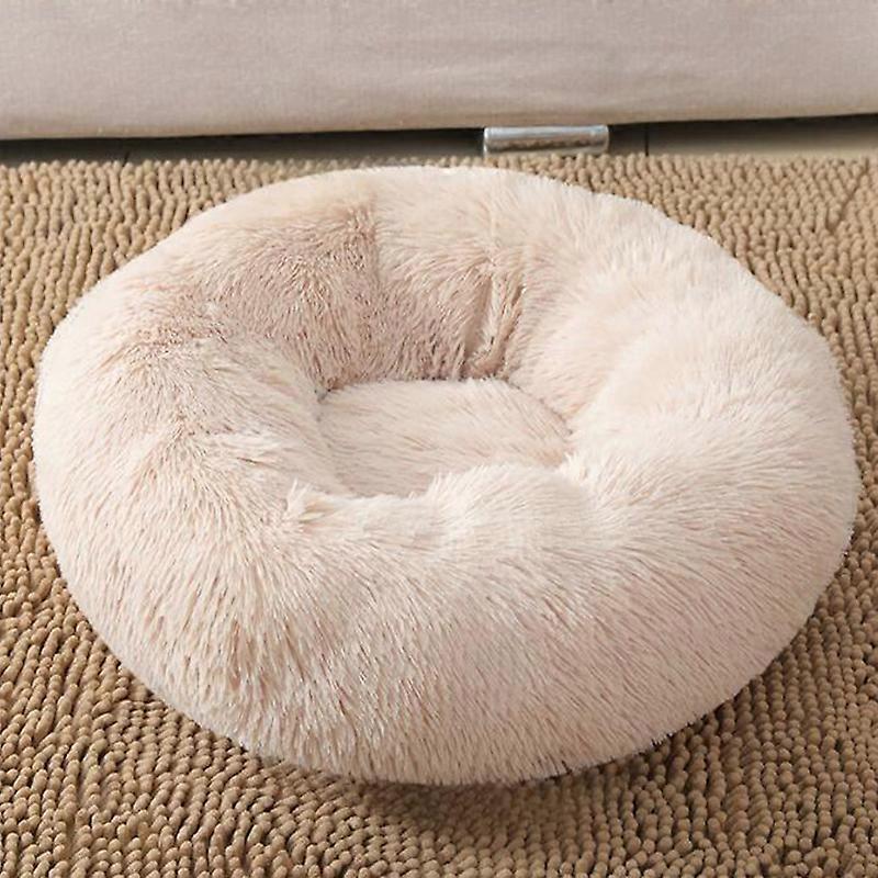 MIMIGO Luxurious Orthopedic Donut Dog Bed Fluffy Lightweight Bedding Pads for Dogs & Cats Made from Ultra-Comfortable Faux Fur with an Anti-Slip Botto