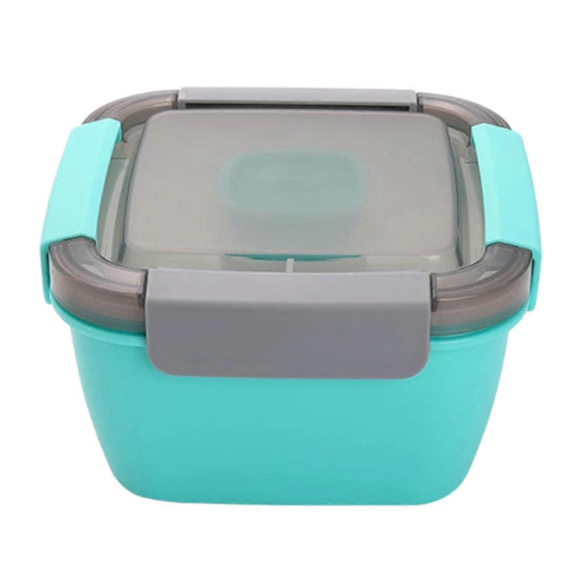 52 OZ Salad Box, Lunch Box, BPA Free, 3 Compartments for Salad Toppings, Salad Bowl with Dressing Container, Built-in Spoon