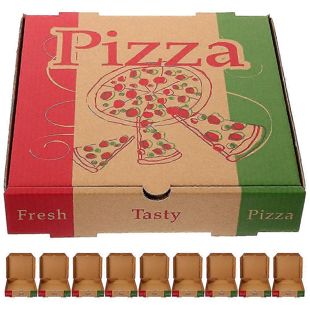 10 قطع بيتزا التفاف القضية الغذاء الصف ورقة البيتزا تخزين مربع 8in بيتزا الوجبات الجاهزة مربع