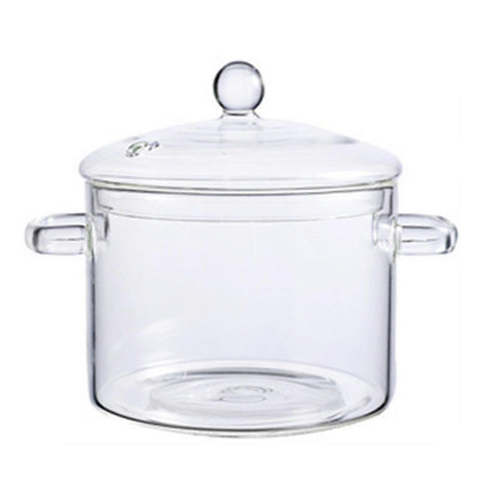 Clear Glass Cooking Stovetop Pots Thicker And Heavier Upgraded Glass Pot For Use On Open Flames And Gas Stovetops