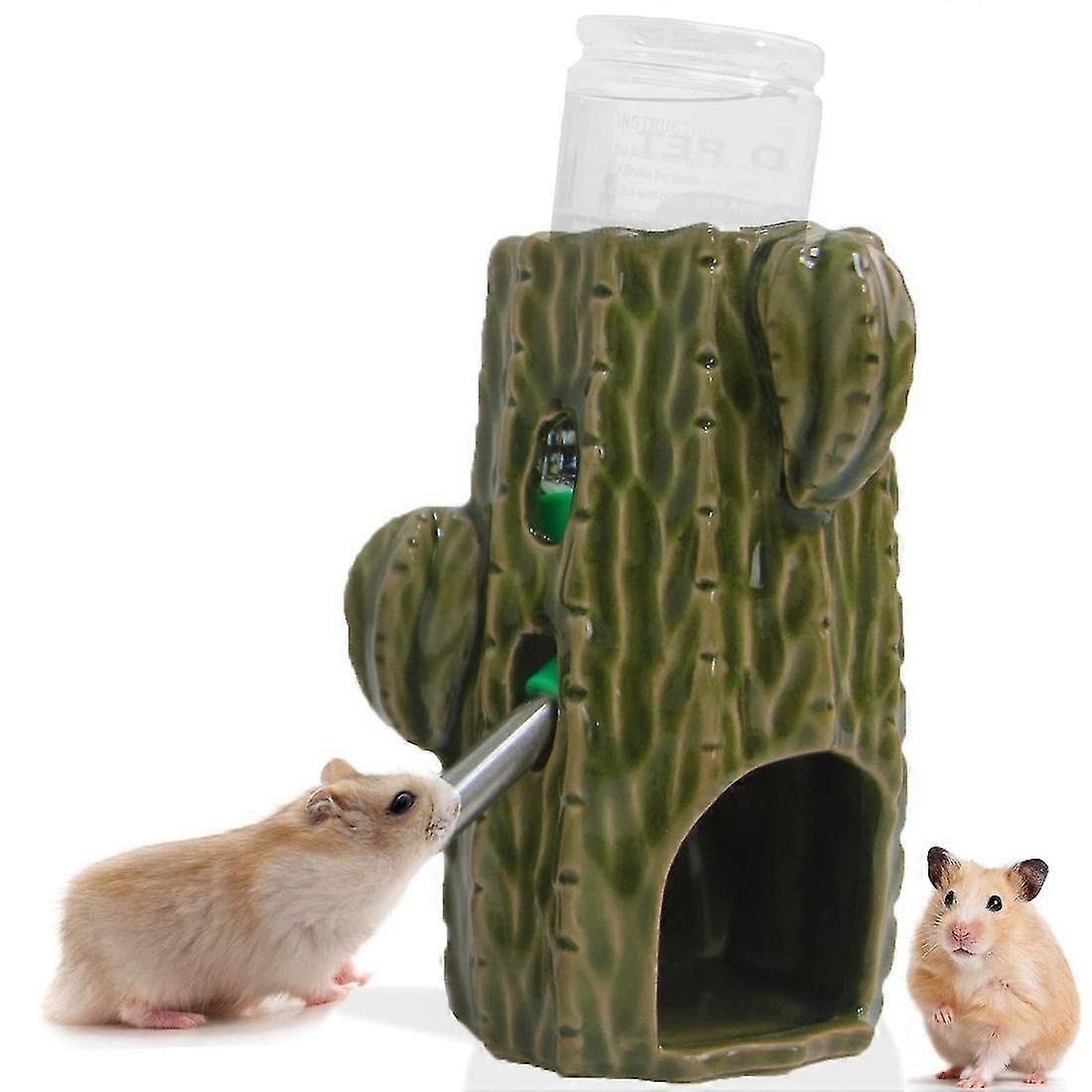 Hamsterin vesipullo lasisäiliöön, 2-in-1 säädettävä hamsterin vesipullo 80ml gerbiilivesipullo jalustalla, 1kpl (d-)