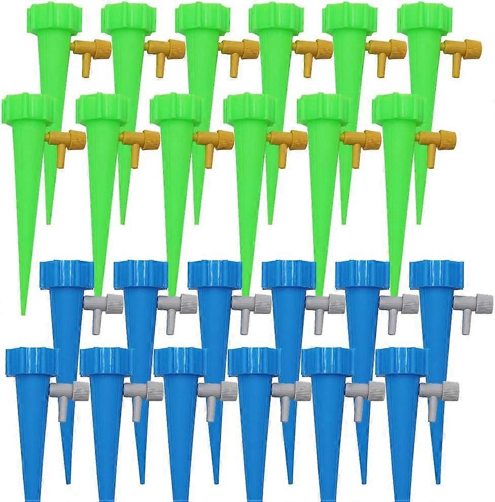 24 قطعة طقم بالتنقيط 13 × 3.5 سم ، زجاجة الري بالتنقيط ، سقي النبات الأوتوماتيكي ، سقي بالتنقيط ، مع صمامات تنظيم ، لمنزل الحديقة في الأماكن المغلقة في الهواء الطلق