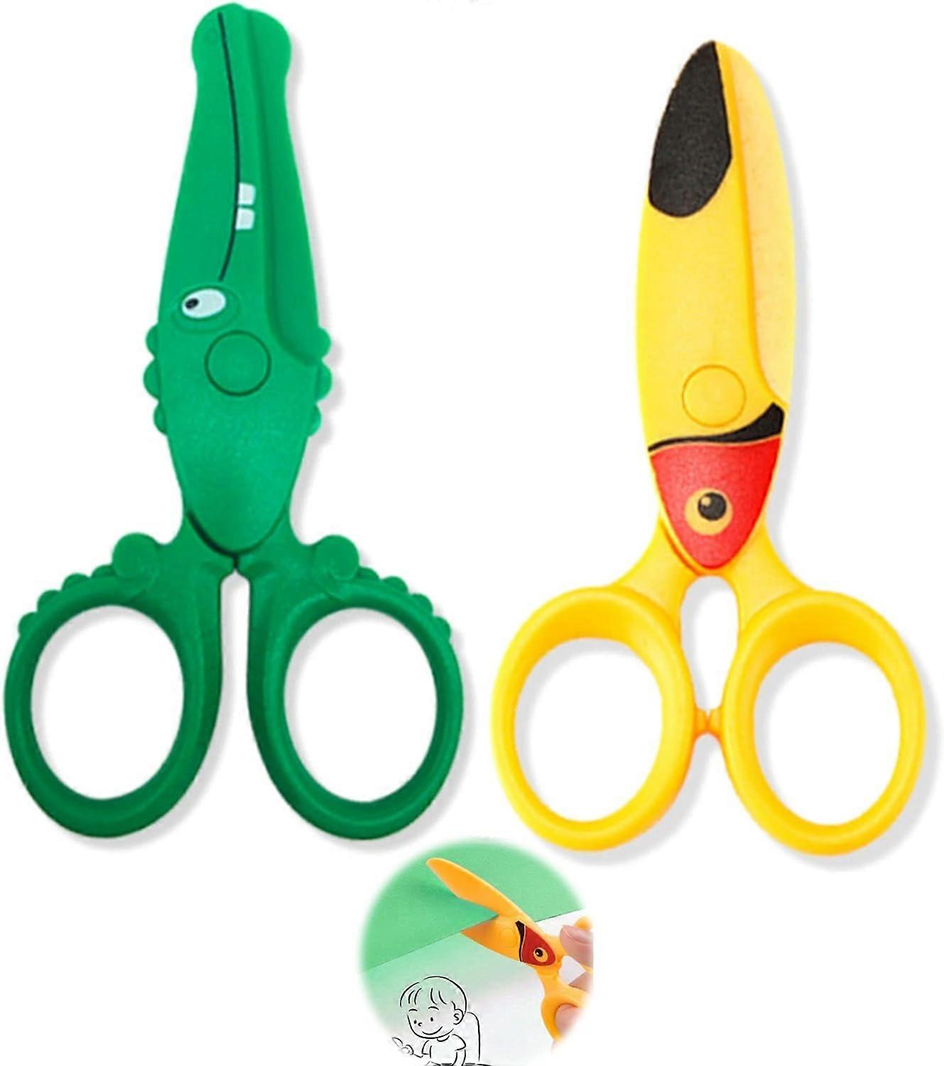 2pcs Children's Scissors Plastic Paper Scissors Children's Scissors Safety Scissors for Children Students Children Scissors Children's Scissors Kinder