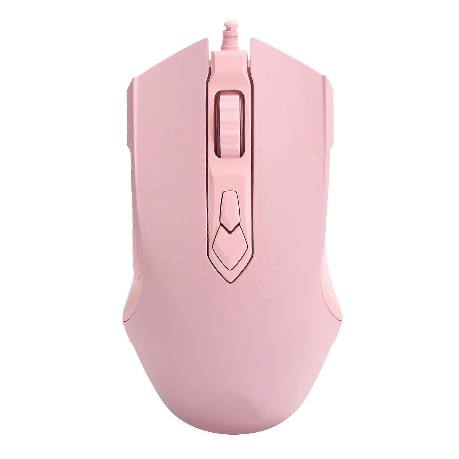 Wired Mouse 7 Speed DPI Adjustment RGB Pixel-compatible Pixel PAW3212 Computer External 7-Key Input Device Pink