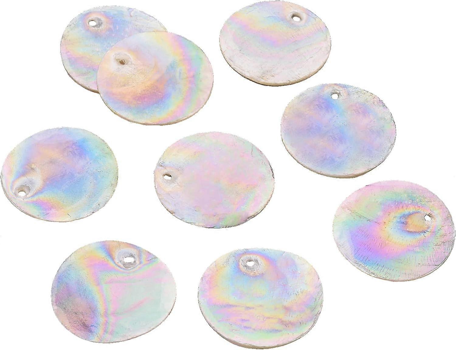 Flat Round Natural Shell Charms