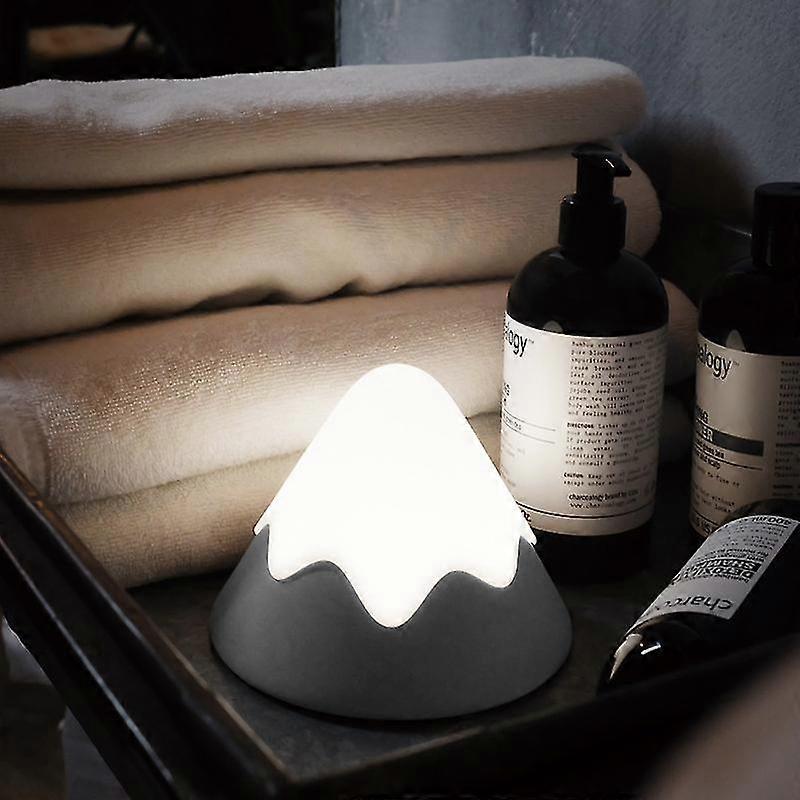 Snow Mountain Shaped Night Light, Voice Activated Smart Creative Led Table Lamp With Blue Rechargeable Soft Silicone Motion Sensor