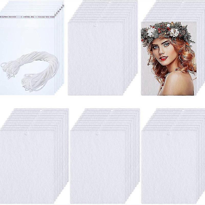 Sublimation Air Freshener Sheets Car Scented Hanging Sheets Felt Air Freshener White Fragrant Sheets With Elastic Rope For Car Interior Decor(30