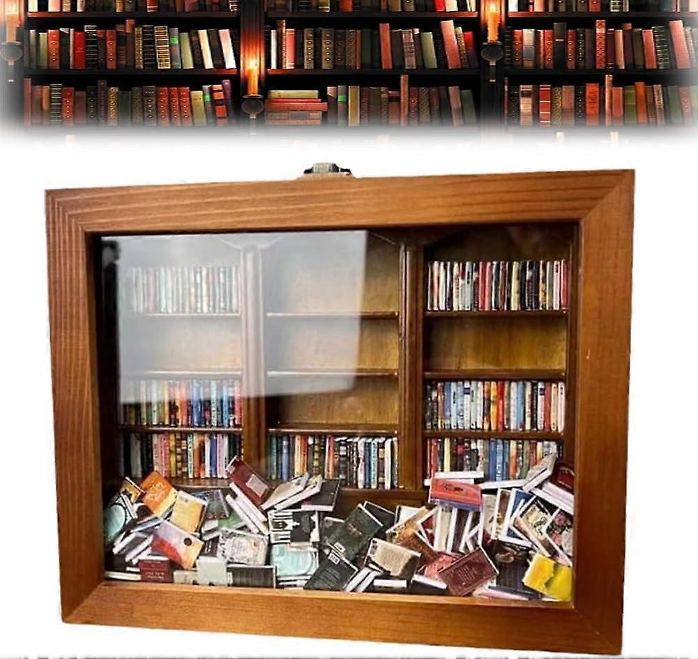 Anxietăți Raft Scuturați-vă anxietățile, Raft în miniatură Decor Afișare carte de ameliorare a stresului Dulap din lemn Carte iubitor Cadouri de Crăciun