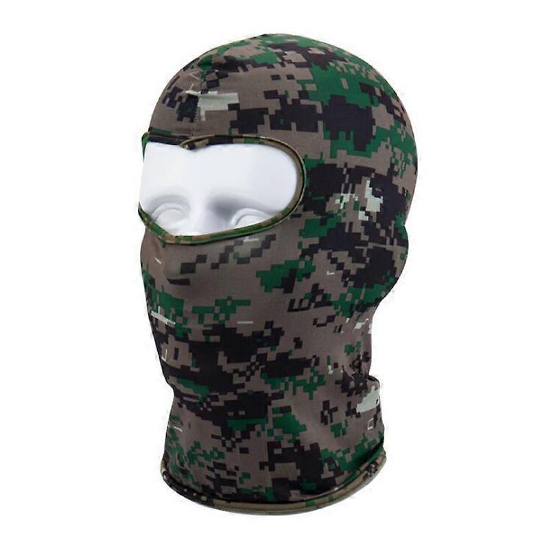Masque facial complet en plein air mince Moto Cyclisme Ski Masque numérique Camo vert