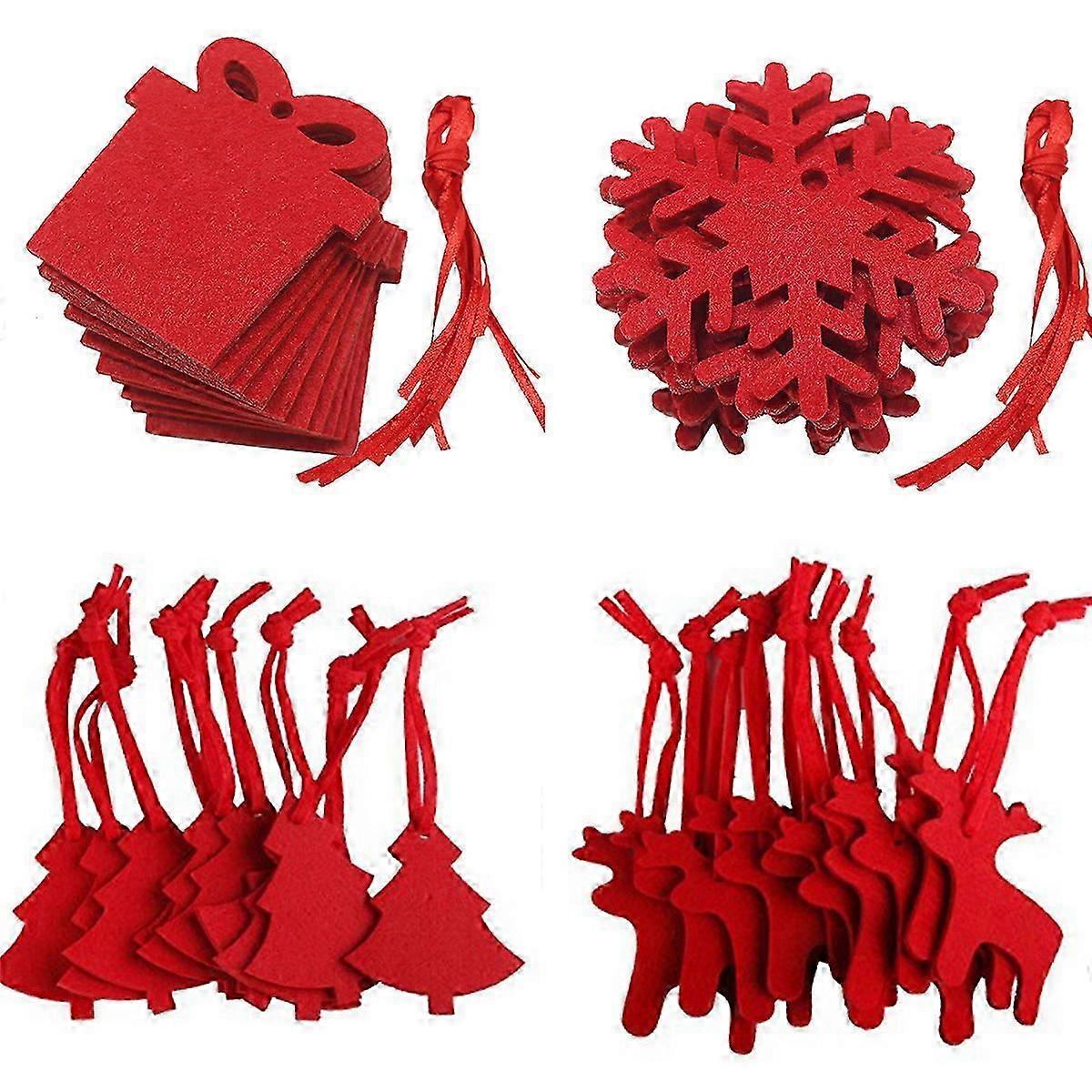 40pcs(4styles) Felt Christmas Tree Pendants
