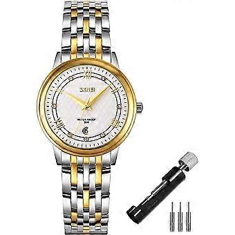 Horloges voor Dames Dames Vrouwelijke Roestvrije Jurk Luxe Business Classic Fashion Analoog Kwarts Waterdicht Eenvoudige Dag Datum Vrouw Meisjes Geschenken Goud Zilver 
