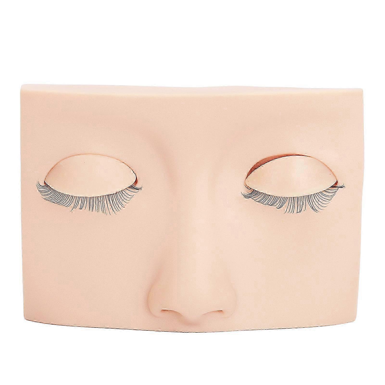 Eyelash Practice Mannequin Head with Double Layer Silicone Eyelids in Pink