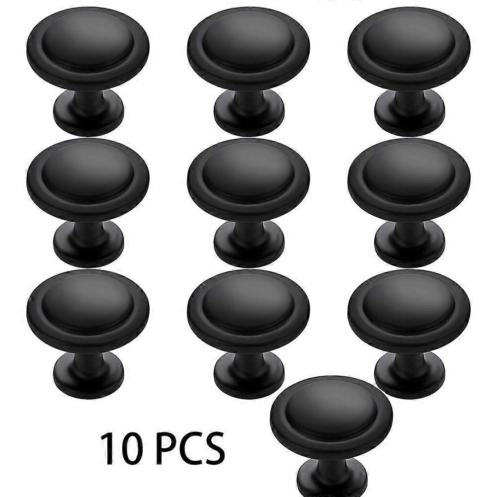 10 Pack Kitchen Cabinet Knobs 1-1/4" Drawer Knobs Dresser Knobs Matte Black Zinc Knobs Drawer Pulls Door Knobs