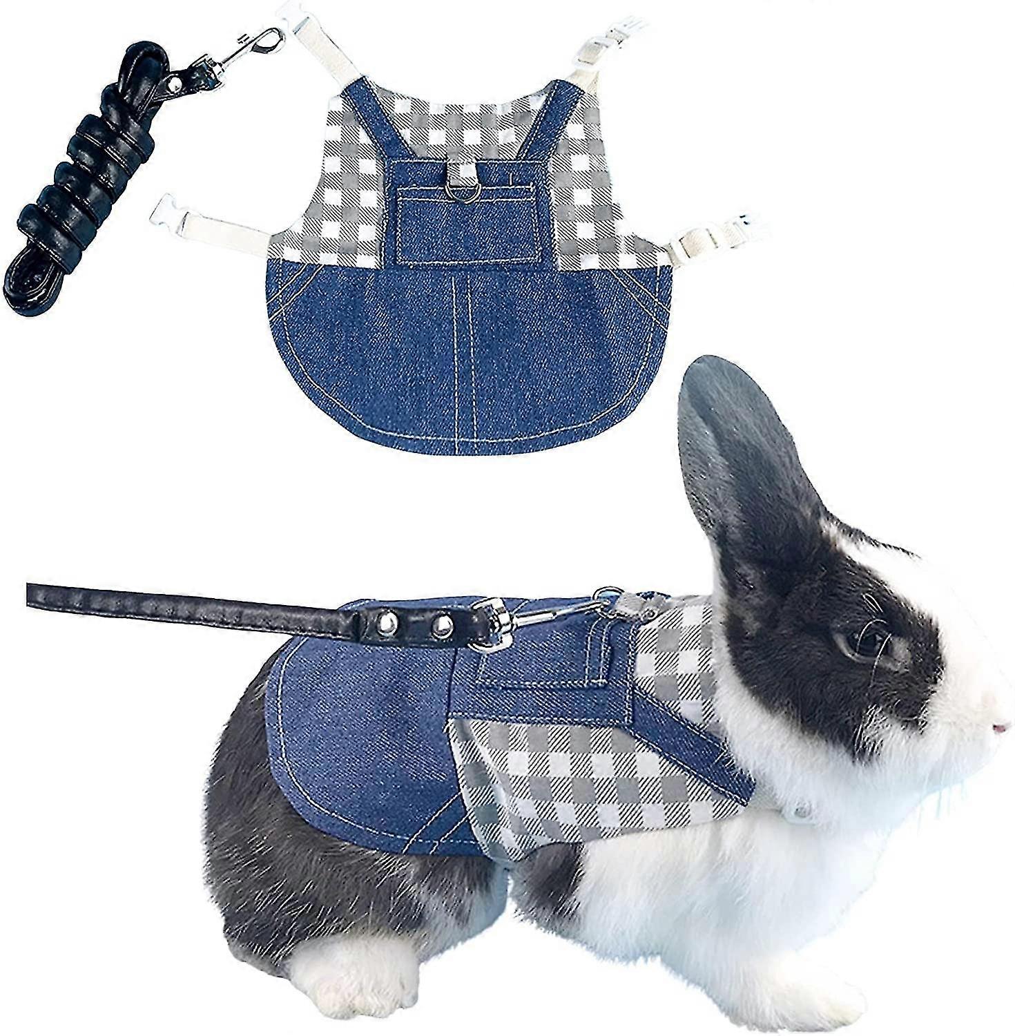Adjustable Rabbit Harness Leash Rabbit Harness With Lead For Rabbit, Ferret, Guinea Pig, Rabbit, Hamster
