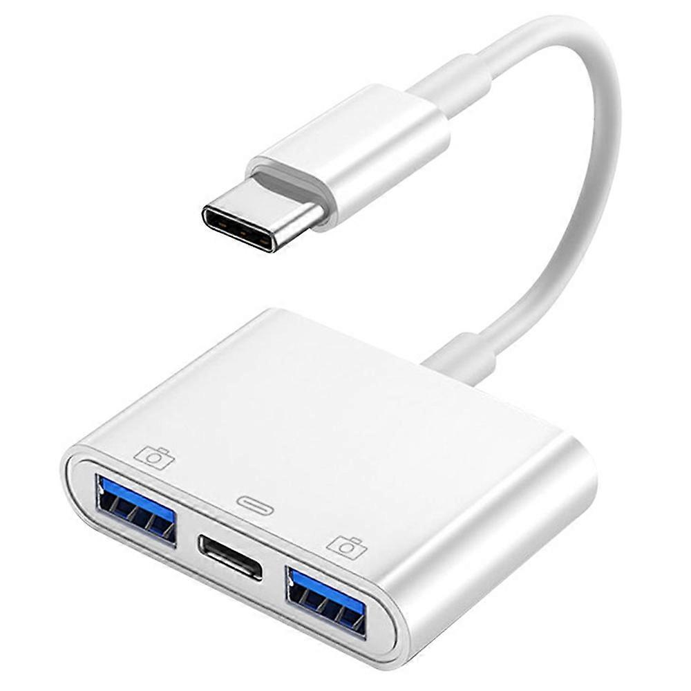 USB-C / Type-C mannelijk naar Type-C + 2 x USB vrouwelijke camera-adapter