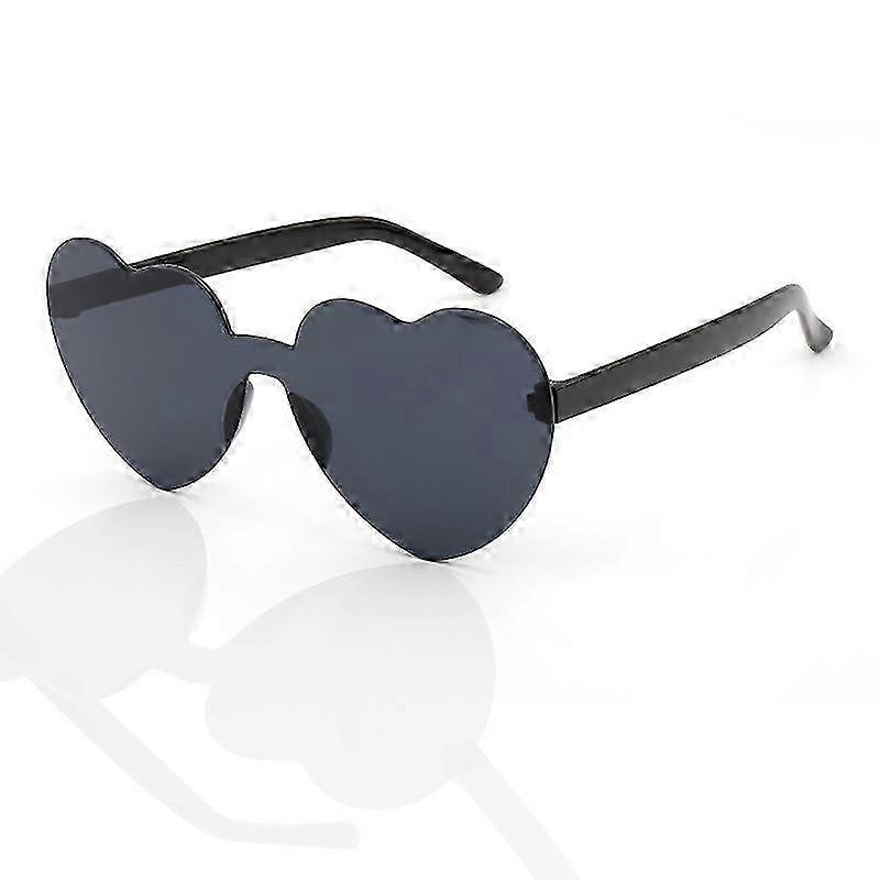 Heart Shape Sunglasses Rimless Transparent Heart Glasses Colorful Party Favors