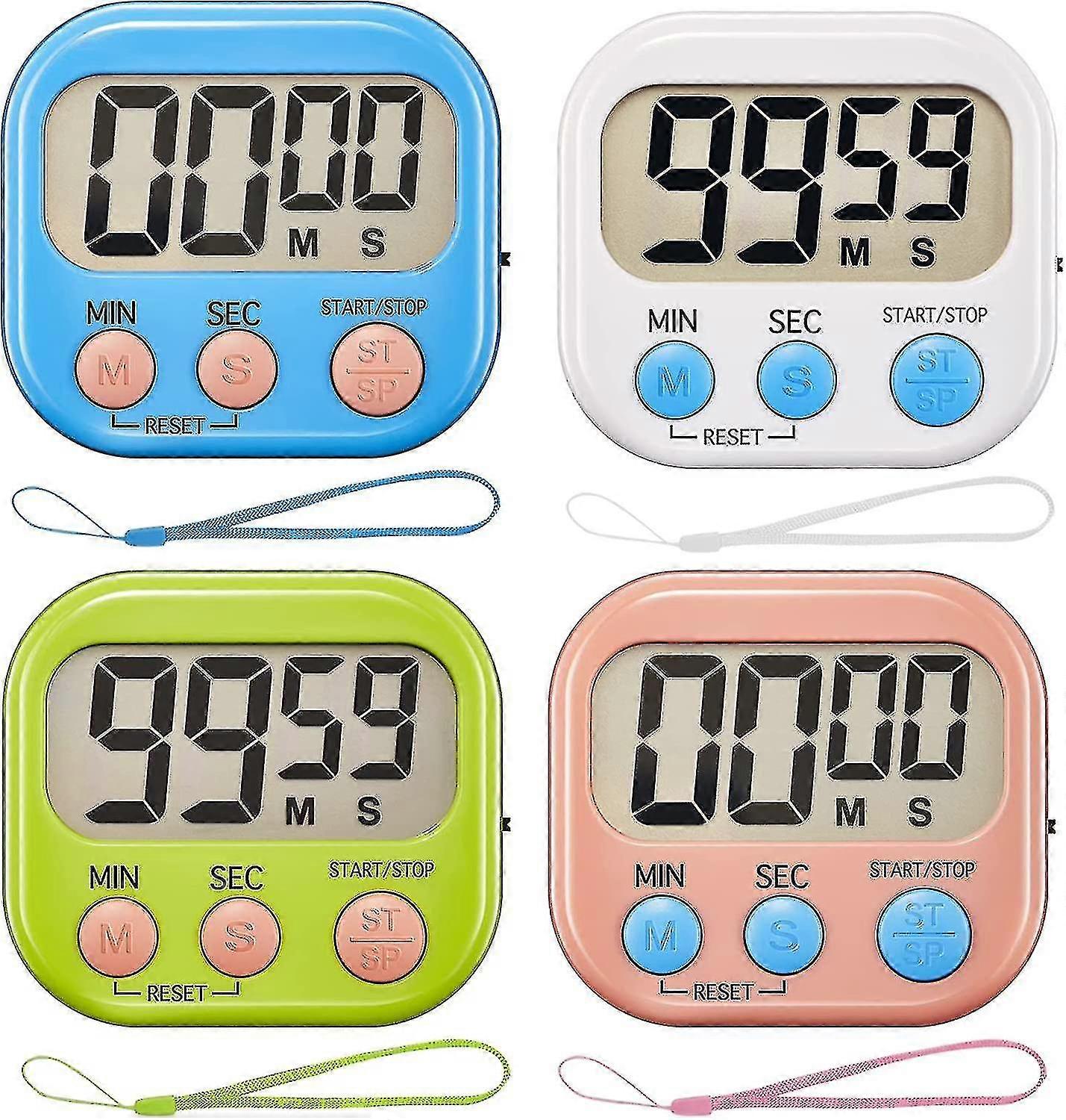 Timer For Kids ,kitchen Timer For Cooking,magnetic Digital Clock Timer - 4 Pack