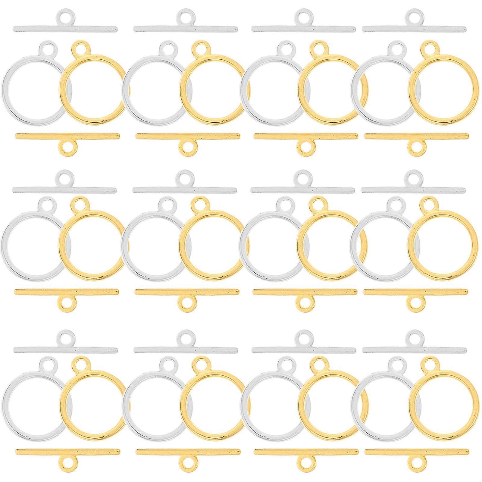 120 sets of Jewelry Clasps Alloy Toggle Clasps Connectors Metal Bar and Ring Clasps