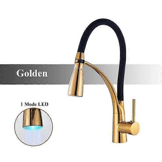 ברז מיקסר מטבח גומי כרום סיבוב ברז משוך למטה ברזי מרסס זרם ברז מים קרים חמים עם ברז מטבח ידית אחת