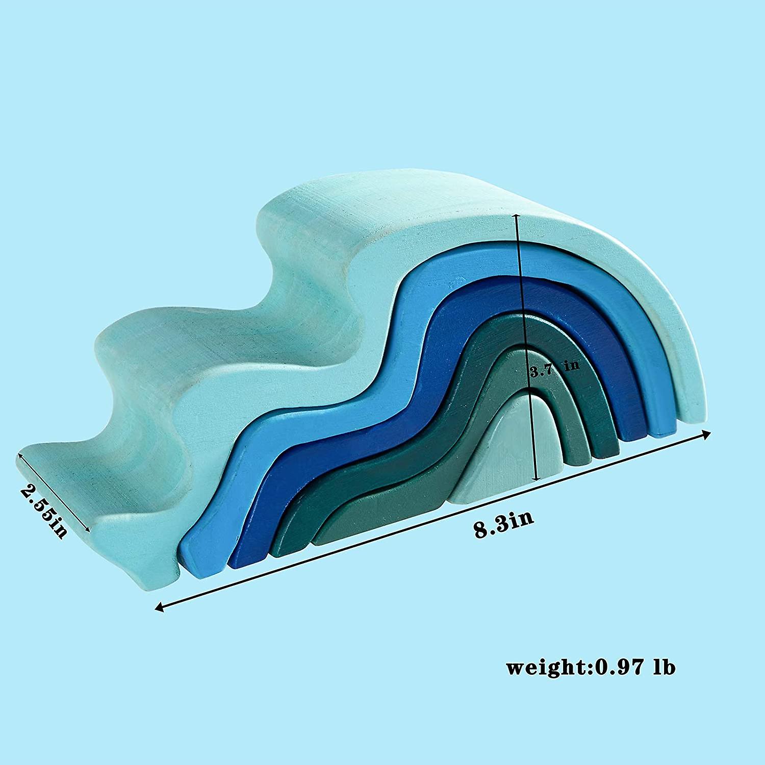 Houten Regenboog Stacker Nesting Puzzel Blokken Tunnel Stapelen Spel