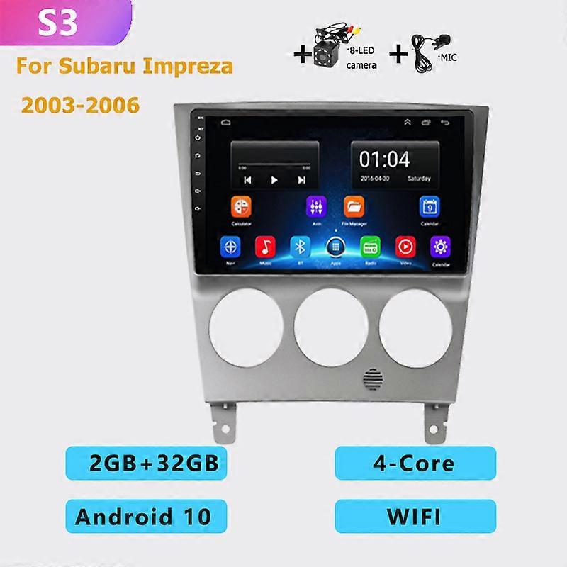 2DIN no DVD car radio Android multimedia player Auto carplay GPS navigation For Subaru Impreza GD GG 2003 2004 2005 2006