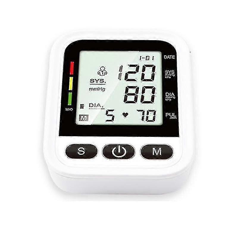 Digital LCD-skärm Blodtrycksmätare för övre arm Elektronisk Spgmomanometer Automatiska mätningar