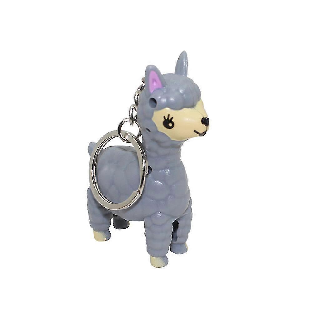 Merryso Lovely Alpaca LED Sound Keyring Key Chain Handbag Hanging Decor Kids Toy Gift