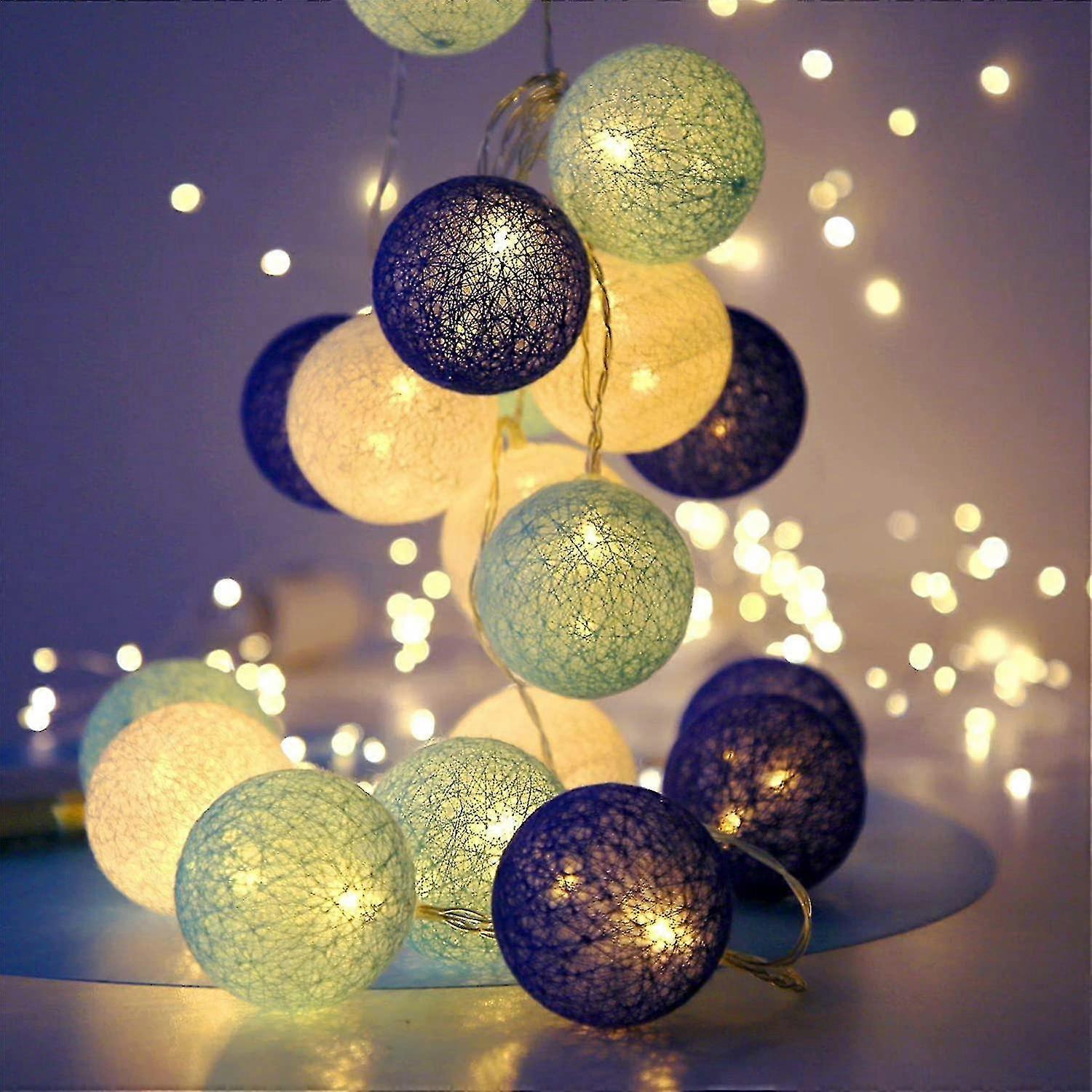 Cotton Ball Fairy Lights - 3.1M 20er LED String Light-Portable LED Fairy Lights For Indoor