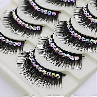 5 Pair Glitter Sequins Decor False Eyelashes Bushy Thick False Lashes For Women