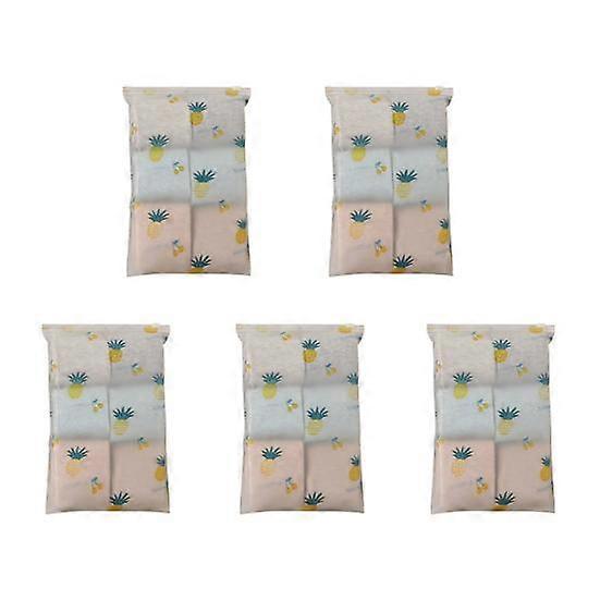 Print Bags Resealable Travel Luggage Organizer 5Pcs Pineapple Clothing Packaging Bags Frosted Translucent Waterproof