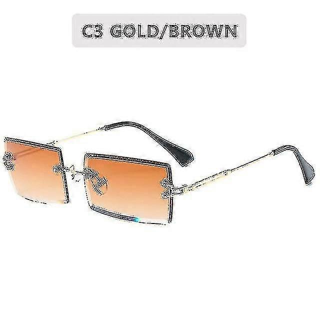 Retro Sunglasses Women Rimless Gradient Shades