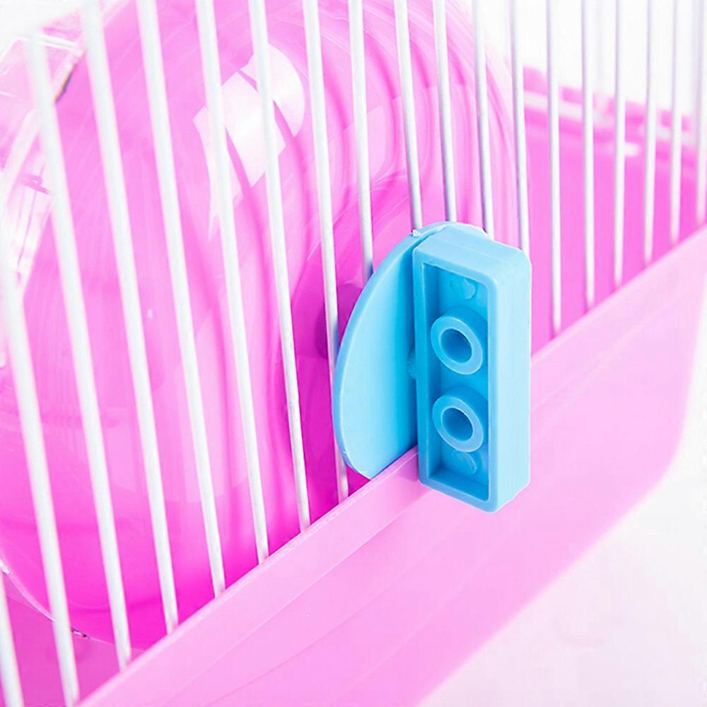 Pet Cage Wire Cage Drop Proof Portable Multifunctional Double Layer Ample Space Hamster Cage Pink