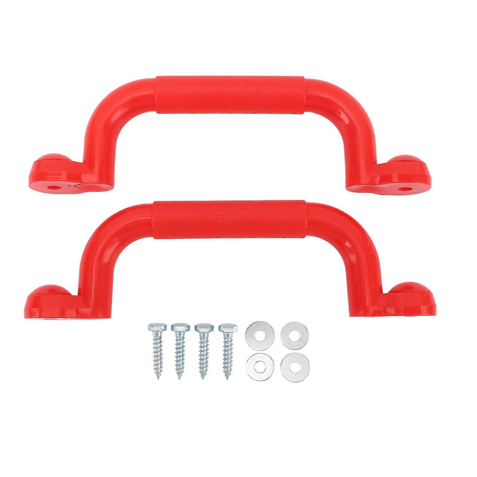 1 Pair Playground Handles Professional Versatile Slip Resistance Sturdy Large Safety Hand Grips for Playset Climbing Frame Play House Red