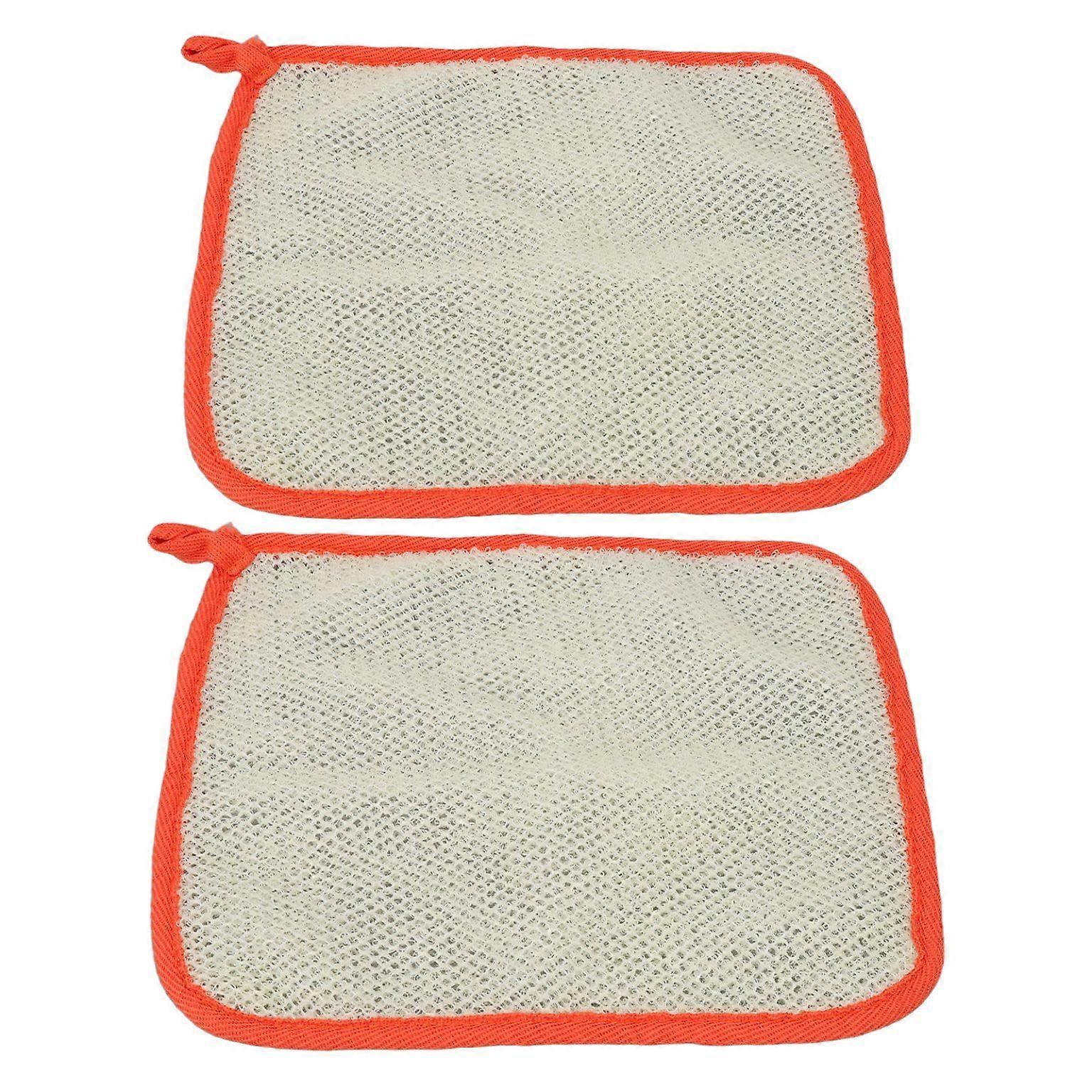 Dual-Sided Nylon Bath Towels - 2 Pack Fine Mesh Bath Cloths