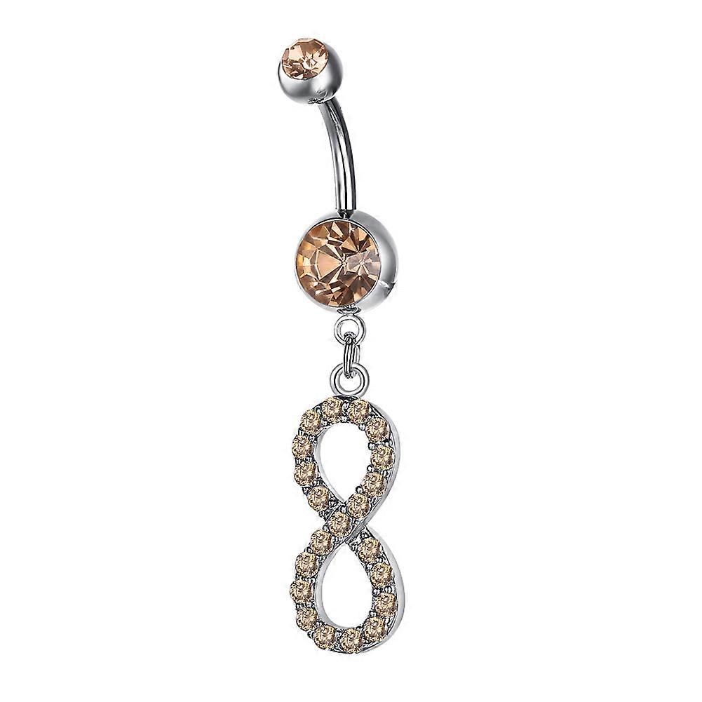 Fashionable Belly Button Ring Shining Zircon Body Piercing Accessory 3#