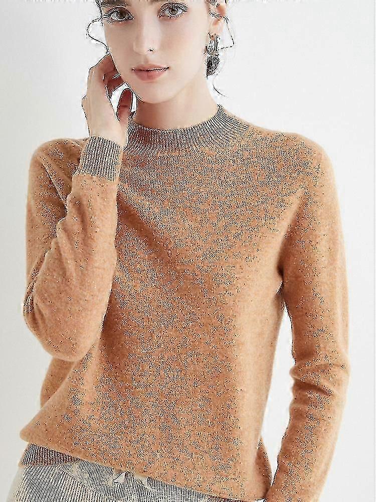 Pull en cachemire pour les femmes 100 % cachemire manches ras du cou pull tricoté L Golden Camel