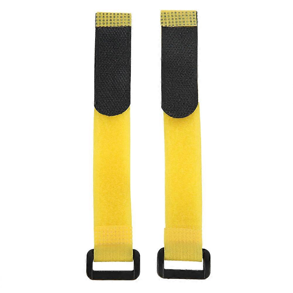 12Pcs 2*15cm Durable Nylon Sticky Strap Hook and Loop Tape Self Adhesive Cable Tie (Yellow)