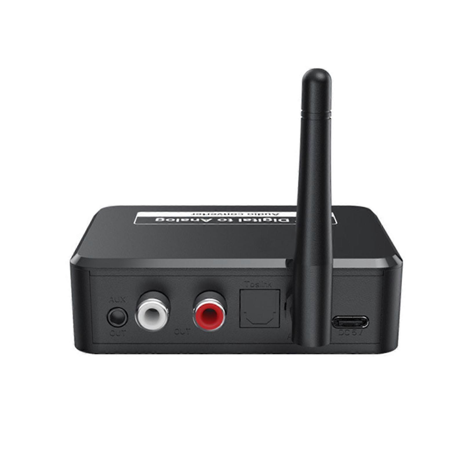 Bluetooth 5.1 Receiver Multifunction RCA 3.5mm Jack Supports U Disk Playback Digital to Analog Sound Converter