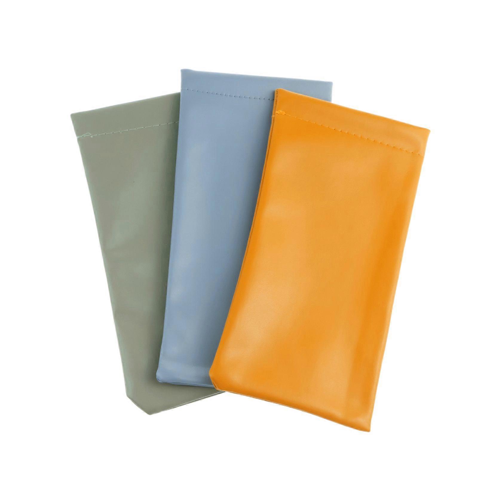 3pcs glasses storage bag - green+blue+orange