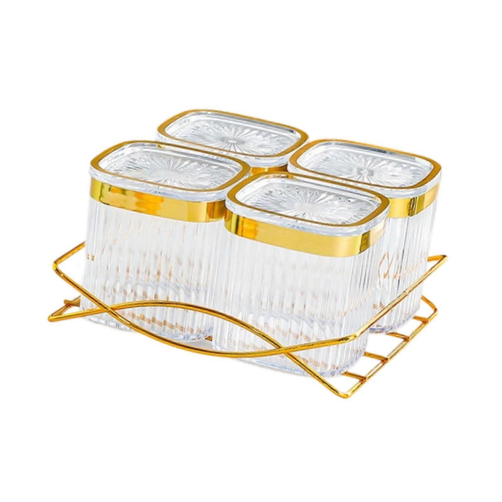 Serving Tray with Lid and Stand Decorative Storage Container Condiment Jar